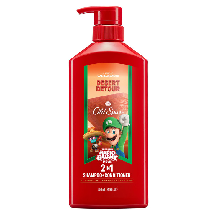 Old Spice 2-in-1 Shampoo & Conditioner, Desert Detour, x The Super Mario Galaxy Movie, 21.9 fl oz