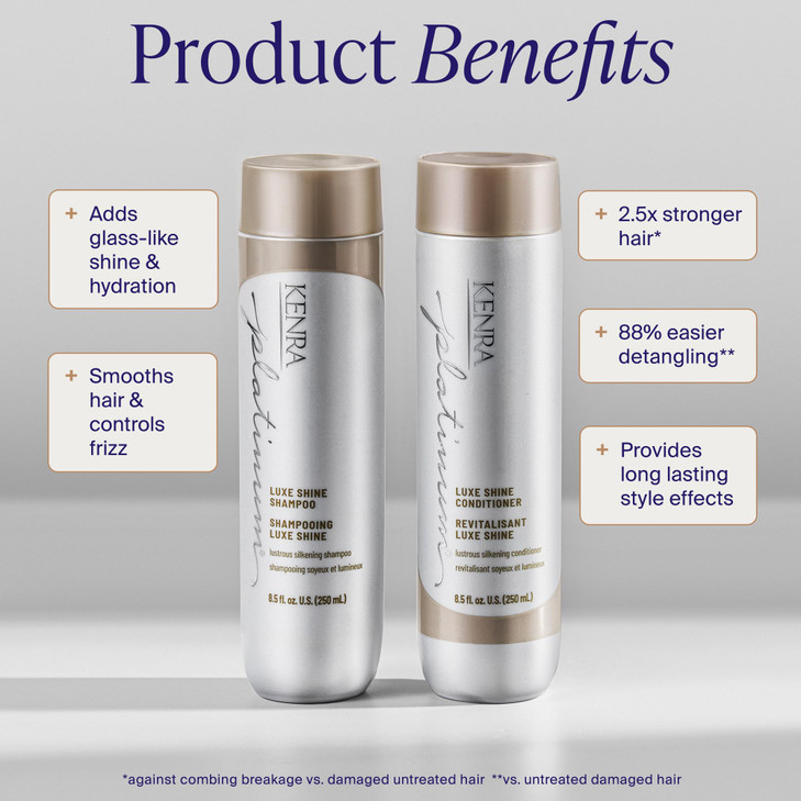 Kenra Platinum Luxe Shine Conditioner | High Shine | Smoothing Conditioner for Frizzy Hair | For Dull Hair | Sulfate Free | Color Safe 8.5oz
