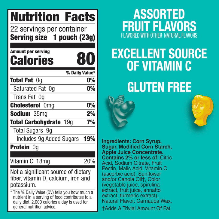 Scooby-Doo Fruit Flavored Snacks, Gluten Free, Kids Snacks, Value Pack, 22 Ct, 17.6 oz