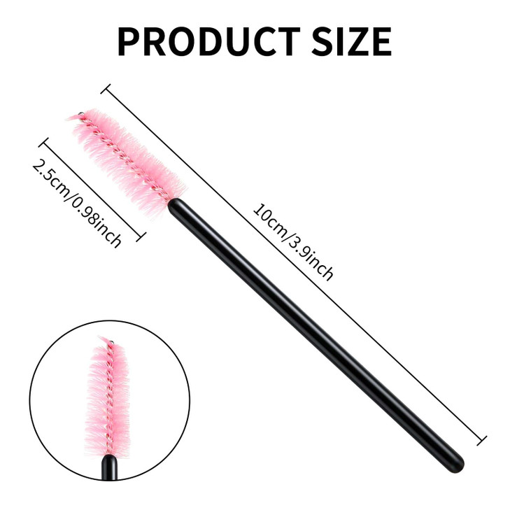 Tifanso 500PCS Disposable Lash Spoolies, Eyelash Eyebrow Brush for Extensions, Mascara Wands, Lash Extension Supplies, Eye Makeup Brushes & Tools, Pi