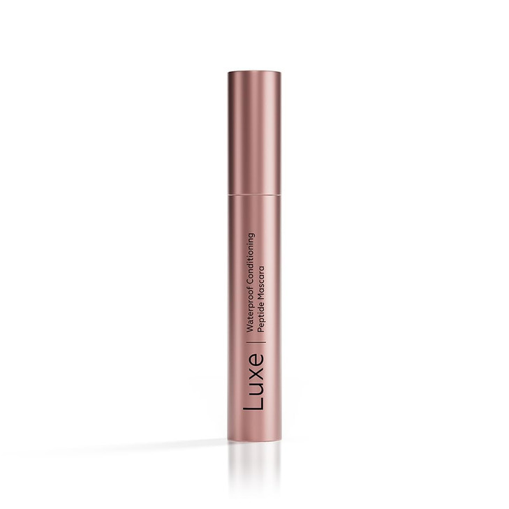 Luxe Cosmetics Waterproof Conditioning Peptide Mascara, Buildable Volume & Length, Long-Lasting Smudge-Proof Black, Lash Extension Friendly