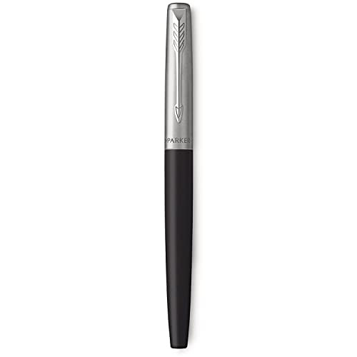 Parker Jotter Fountain Pen | Bond Street Black | Medium Nib Blue Ink | Gift Box