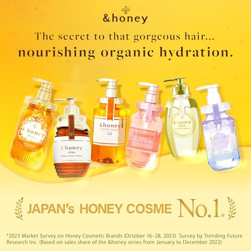 [Genuine Product] &honey Melty Moist Repair Shampoo & Conditioner Set 440mL+450g/14.87.fl.Oz+15.69Oz Sulfate-Free Moisturizing Hair Care Tame Frizz W