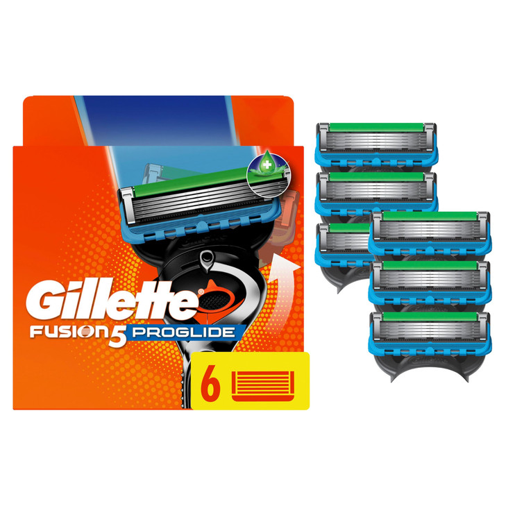 Gillette Fusion5 ProGlide Razor Blade Refills for Men, 5-Blade Cartridges, Precision Trimmer, Enhanced Lubrication Strip, Fits Fusion5 Handles, 6 Cou