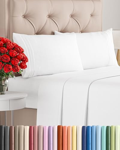 Queen Size 4 Piece Sheet Set - Comfy Breathable & Cooling Bed Sheets Set - Hotel Luxury Bedding for Women, Men, Kids, Teens, Boys & Girls - Deep Pock