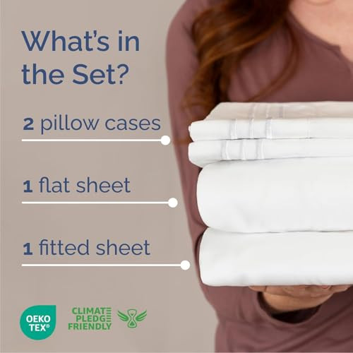 Queen Size 4 Piece Sheet Set - Comfy Breathable & Cooling Bed Sheets Set - Hotel Luxury Bedding for Women, Men, Kids, Teens, Boys & Girls - Deep Pock