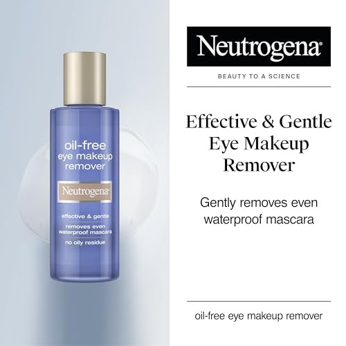 Neutrogena Gentle Oil-Free Eye Makeup Remover & Cleanser for Sensitive Eyes, Non-Greasy Makeup Remover, Waterproof Mascara Remover, Dermatologist & O