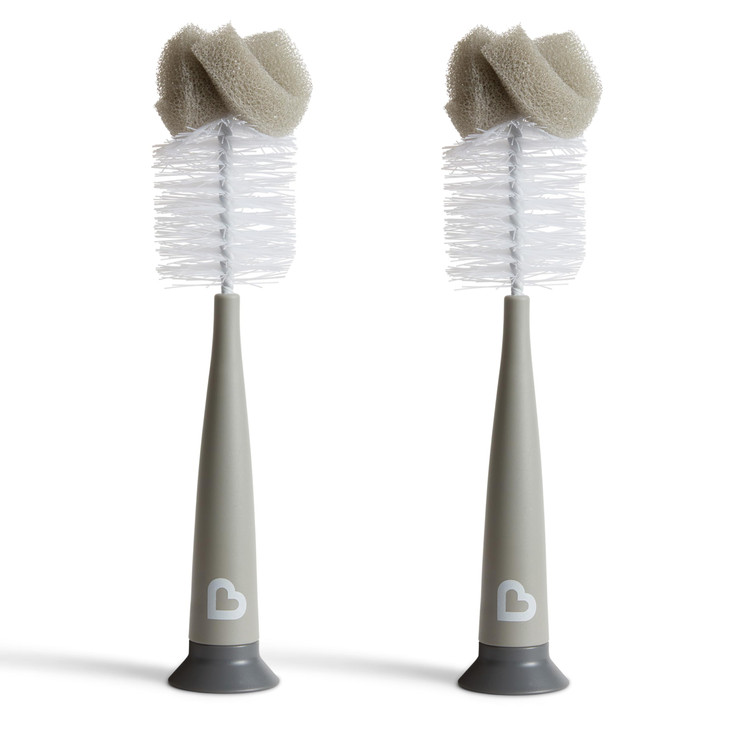 Munchkin® Sponge Bottle Brush, Modern Design, 2 Pack, Grey