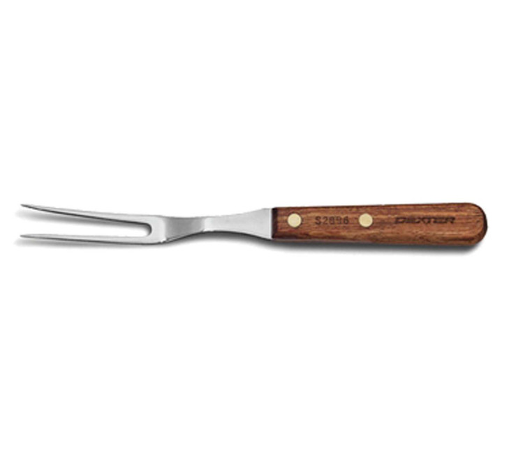 Dexter-Russell 10½ Carving Fork  SYNCHKG017655, High-Carbon Steel Tines, Rosewood Handle with Brass Rivets, Precision Ground, Made in USA