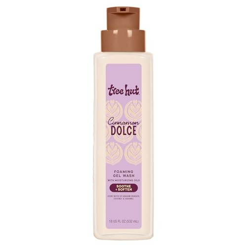 Tree Hut Cinnamon Dolce Foaming Gel Body Wash, Mothers Day Gifts, Hydrating & Moisturizing Shower Gel for Soft, Smooth, Radiant Skin, Cozy Café Scent