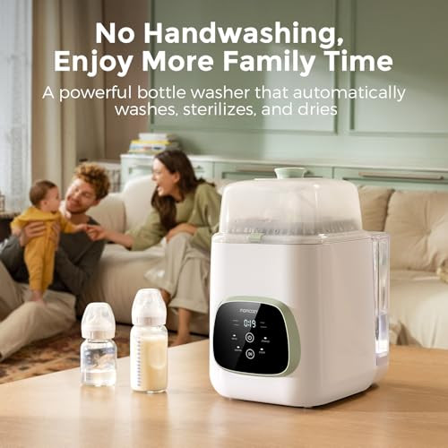 Momcozy KleanPal Pro Baby Bottle Washer, Sterilizer & Dryer - All-in-One Cleaning Machine for Bottles, Pump Parts & Baby Essentials - Time-Saving & E