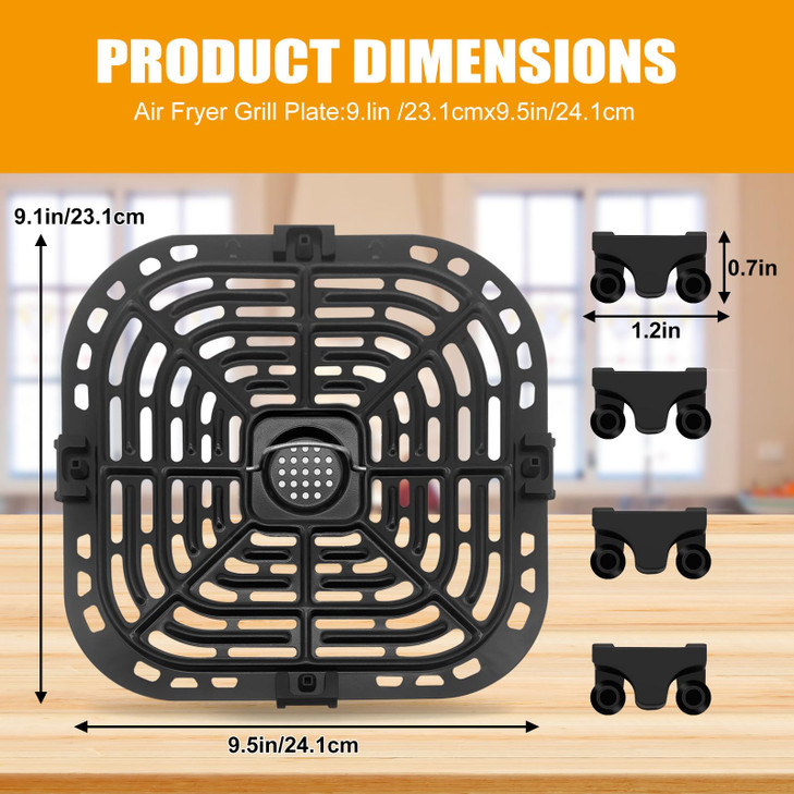 Air Fryer Replacement Tray for Instant Pot Vortex 6 in 1 6 QT Gourmia GAF685 GAF735 6 QT, Original Air Fryer Accessories Grill Pan Plate Crisper Plat