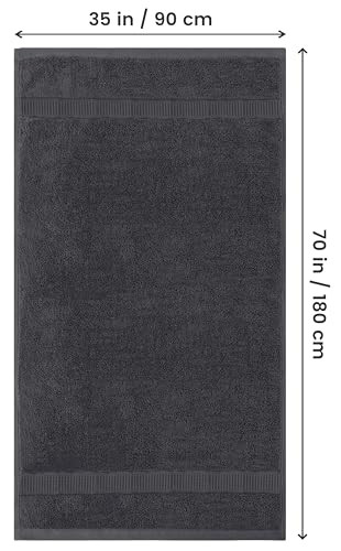 Utopia Towels Jumbo Bath Sheet 2 Piece, 600 GSM, 35 by 70 Inches, 100% Ring Spun Cotton, Absorbent and Quick Dry Extra Large Bath Towel, Grey