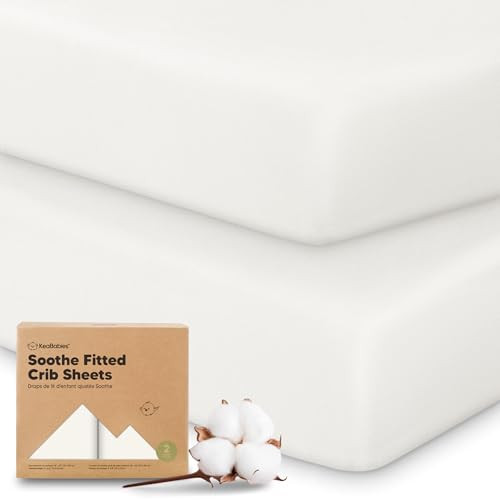 KeaBabies 2-Pack Organic Crib Sheets for Boys, Girls - 52x28 Fitted Crib Mattress Sheet Neutral, Breathable Jersey Cotton Cover for Baby Bed, Toddler