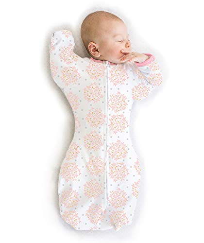 SwaddleDesigns Transitional Swaddle Sack, Arms Up Half-Length Sleeves & Mitten Cuffs, Swaddle for Newborn Transition to Baby Sleep Sack Wearable Blan
