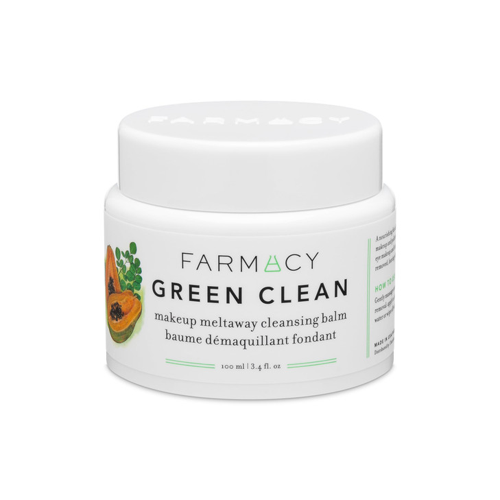 Farmacy Makeup Remover Cleansing Balm - Green Clean Waterproof Makeup Remover Balm + Oil Cleanser for Face - Gently Melts Make Up + SPF - Hydrates +