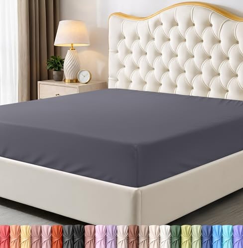 Utopia Bedding Queen Fitted Sheet - Bottom Sheet - Deep Pocket - Soft Microfiber - Shrinkage and Fade Resistant - Easy Care -1 Fitted Sheet Only (Gre