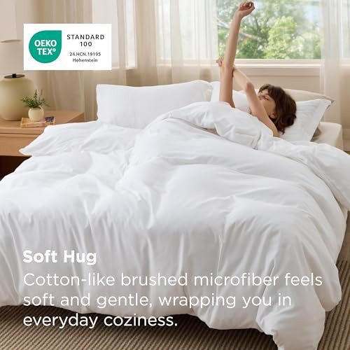 Bedsure White Duvet Cover Queen Size