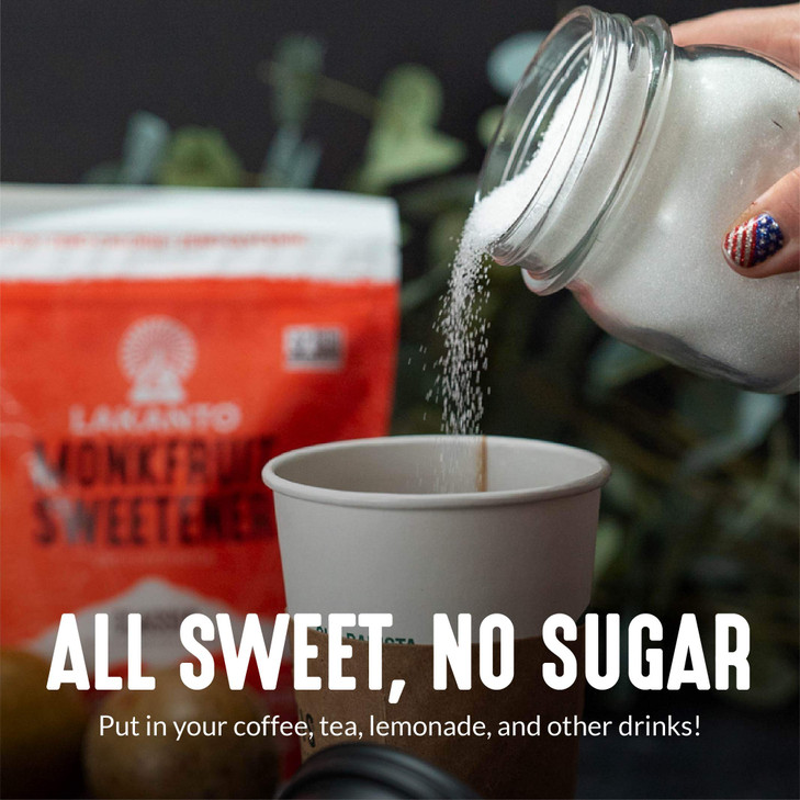 Lakanto Monk Fruit Sweetener With Erythritol, White Sugar Substitute From Monk Fruit Extract, Classic White Sugar Replacement for Baking, Coffee & Te