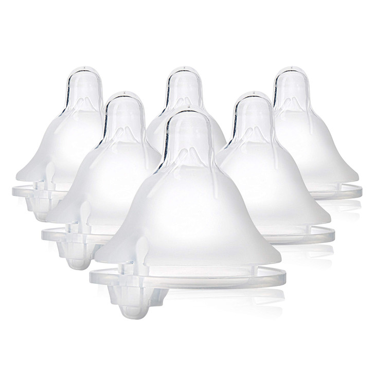 Evenflo Feeding Balance + Wide Neck BPA-Free Silicone Medium Flow Baby Bottle Nipple - 3 Months+, 6ct
