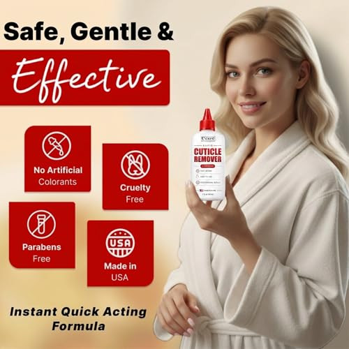 C CARE Rapid Cuticle Remover 2oz  Instant Professional Cuticle Remover Gel, Infused with Aloe Vera, Sweet Almond Oil & Glycerin, Softens & Removes D