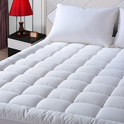 EASELAND Queen Size Mattress Pad Pillow Top Mattress Cover Quilted Fitted Mattress Protector Cotton Top Stretches up 8-21" Deep Pocket Cooling Mattre