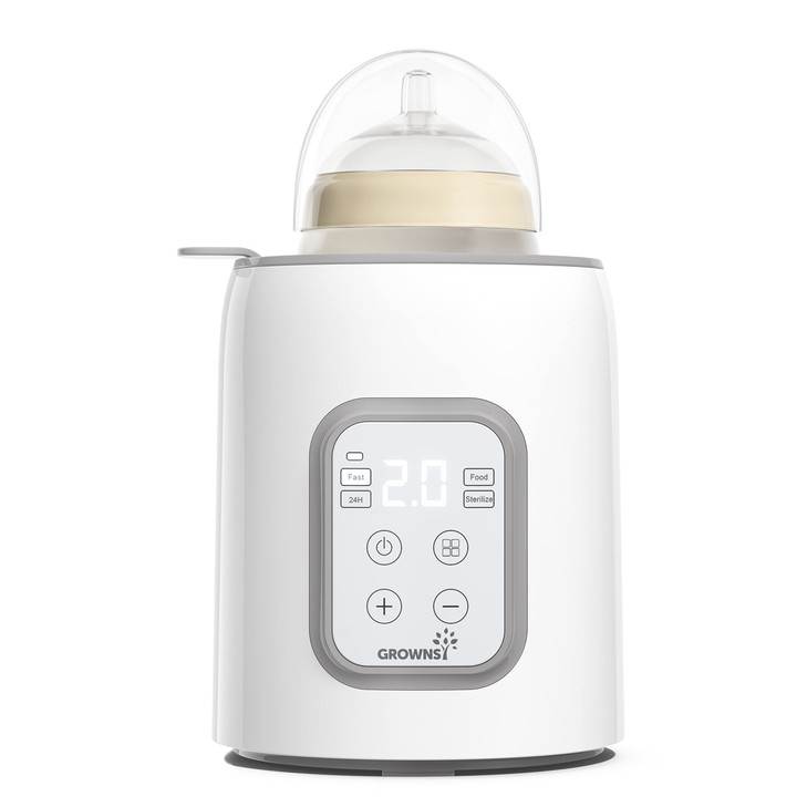 Bottle Warmer, Grownsy 8-in-1 Fast Baby Bottle Warmer with Timer, Safe for Breastmilk Nutrients, Accurate Temperature Control, with Defrost, Sterili-