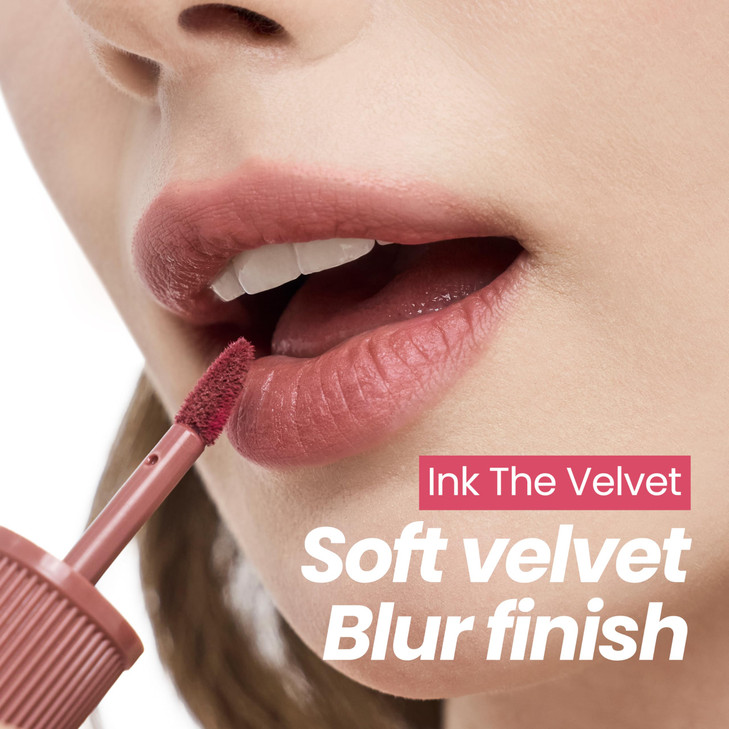 Peripera Ink the Velvet Lip Tint - High Pigment Color, Longwear, Weightless, Gluten-Free, Paraben-Free (017 ROSY NUDE)