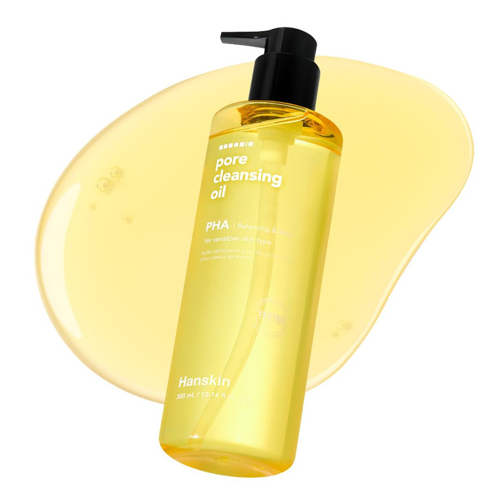 Hanskin PHA Pore Cleansing Oil - Korean Deep Pore Cleansing Makeup & Sebum Remover XL, Blackhead & Large Pores Cleanser for Sensitive Skin, Double Cl