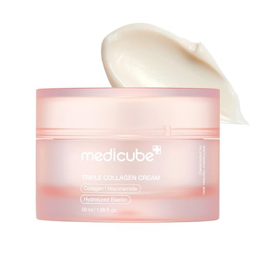 medicube Triple Collagen Cream - Hydrating & Firming Moisturizer with Hyaluronic Acid, Premium Elastin, Shea Butter - Wrinkle Care & Boosts Elasticit