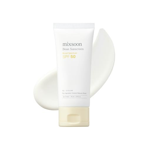 mixsoon Bean Sunscreen-Lightweight Airy Texture SPF 50 Korean Sunscreen for Face, No White Cast, Non-Sticky Stocking Stuffers 50ml / 1.69 fl.oz. Kore