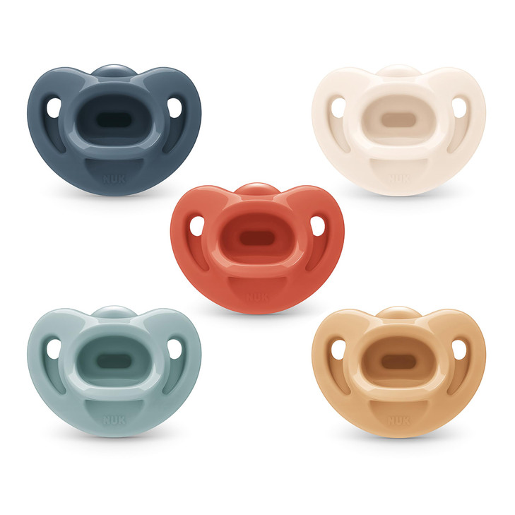 NUK Timeless Comfy Pacifier | 100% Silicone, One-Piece Design | BPA-Free, Gentle on Babys Skin | 5-Pack, for 0-6M