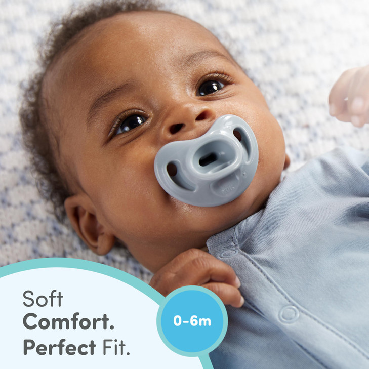 NUK Timeless Comfy Pacifier | 100% Silicone, One-Piece Design | BPA-Free, Gentle on Babys Skin | 5-Pack, for 0-6M