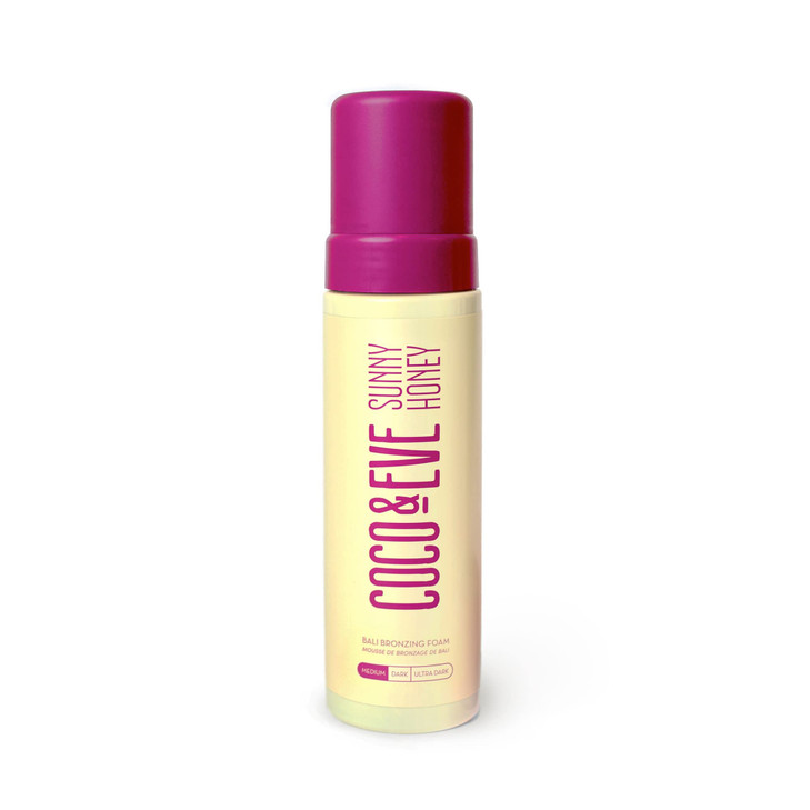 Coco & Eve Sunny Honey Self Tanner Foam - (Medium) Fast Drying, Streak-Free Sunless Tanning Mousse, Tropically Scented Lightweight Natural Looking Ta