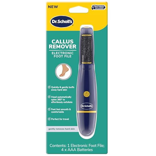Dr. Scholl's Callus Remover Electronic Foot File, Electric Hard Skin Removal for Feet, Effortless Soft Smooth Skin in Minutes, Perfect for Travel, fo