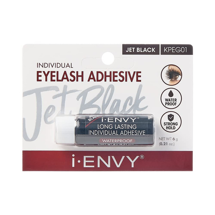i-Envy Semi-Permanent Lash Glue Adhesive for Individual Cluster Lashes & Lash Extension, Waterproof Strong Hold, Long-Lasting Up to 2 Weeks, Latex-Fr
