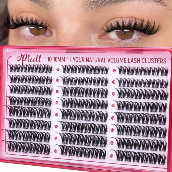Flaunt Lash Clusters Wispy Eyelash Clusters 10-16mm DIY Cluster Eyelash Extensions D Curl Natural Lashes Clusters Spider Individual Lashes with Wide