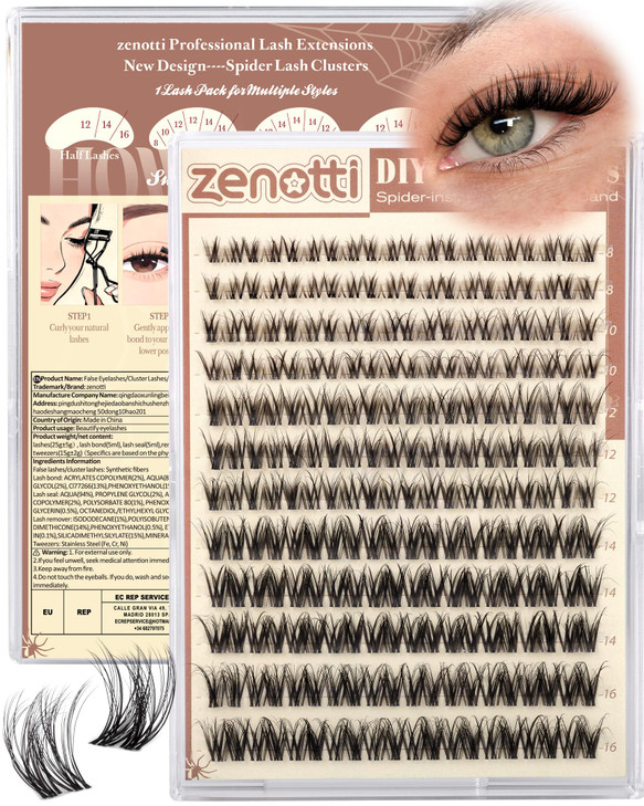 Spider Lash Clusters Wispy Eyelash Clusters Natural Breeze Lashes Cluster Venus Cluster Eyelash Extensions D Curly Cosplay Individual Lashes with Inv