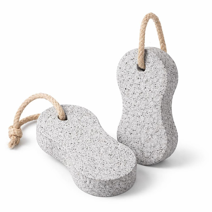 Pumice Stone Pack of 2 Natural Volcanic Stones for Gentle Exfoliation, Callus and Dead Skin Removal, Safe for Feet and Hands