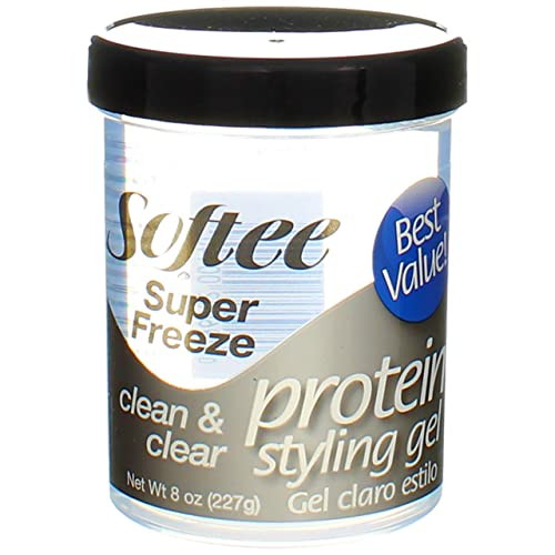 Softee Protein Super Freeze Hair Styling Gel, 8 Ounce