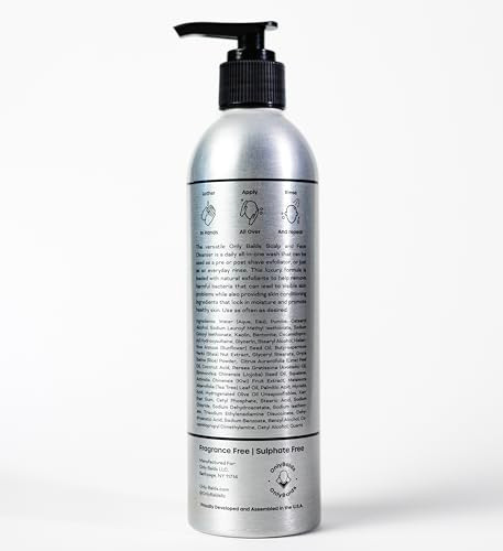 OnlyBalds Exfoliating Scalp & Face Cleanser 10oz  Premium Cleanser for Bald Men & Women, Shaved Heads & Shave Prep  Sulfate-Free, Synthetic Fragran
