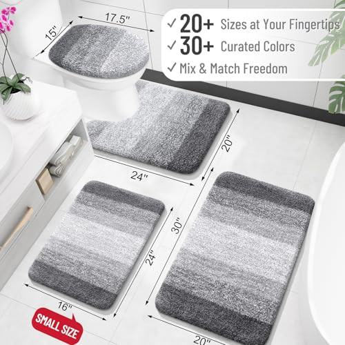 OLANLY Bathroom Rugs Mat 30x20, Extra Soft Absorbent Microfiber Bath Rugs, Rubber Backing, Quick Dry, Machine Washable Bath Mats for Bathroom Floor,