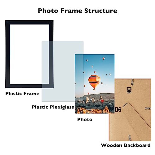 JCJMY 8.5x11 inch Picture Frame Black for Certificate Poster and Photo, Horizontal and Vertical Formats for Wall Hanging or Tabletop, 8.5x11 Frame wi