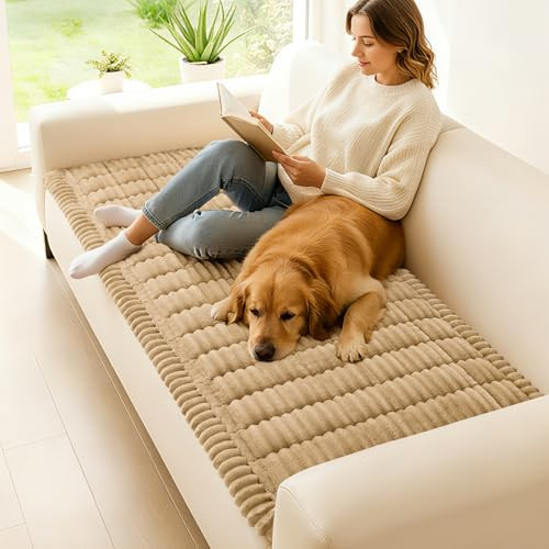 hyha Couch Covers for Dogs Washable, Non Slip Plush Dog Sofa Protectors