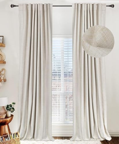 100% Blackout Shield Blackout Curtains for Bedroom 84 Inches Long, Back Tab/Rod Pocket Living Room Drapes, Thermal Insulated Blackout Curtains 2 Pane