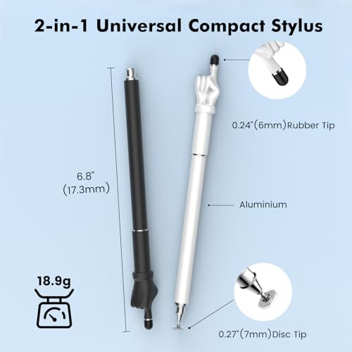 Stylus Pen for Touchscreen, MEKO 2-in-1 High Sensitivity Fingertip Stylus Pens for iPhone iPad Android Tablets Smartphone All Universal Touch Screens