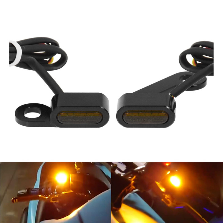 HCmotorku LED Turn Signal Light Running Light Front Indicators Blinker Lights Mini Fit for Harley Sportster Iron 883 XL1200 Forty Eight 48 2004-2022