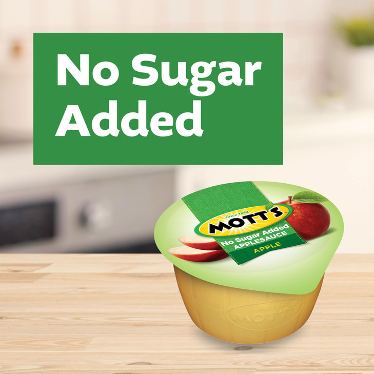 Mott's No Sugar Added Applesauce, 3.9 Oz Cups, 36 Count, Good Source Of Vitamin C, No Artificial Flavors