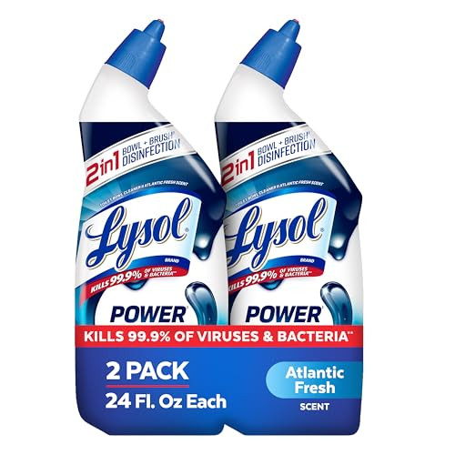 Lysol Toilet Bowl Cleaner, Max Strength Bathroom Cleaning Supplies, Toilet Bowl Cleaner Clinging Gel, Home Essential, Instant Stain Removal, Disinfec