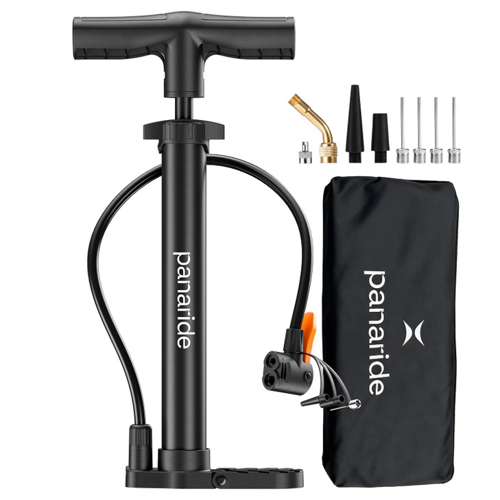 Bike Pump Floor, Advanced Bike Tire Inflator, Bicycle Hand Air Pump with Dual Presta and Schrader Valves, Handheld Pump, Suitable for Road and Mounta